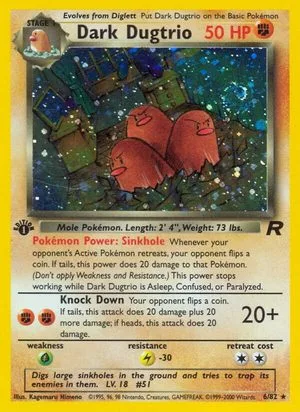 Dark Dugtrio [1st Edition], English Pokemon card