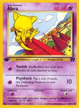 Abra [1st Edition], English Pokemon card