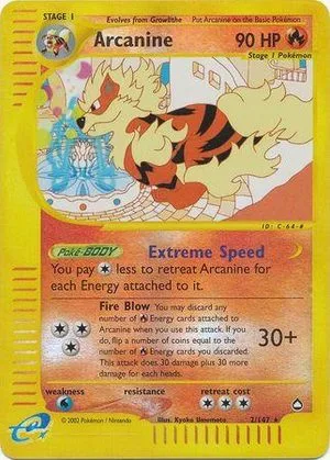 Arcanine [Reverse Holo], English Pokemon card