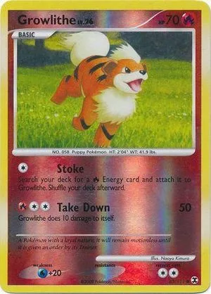 Growlithe [Reverse Holo], English Pokemon card