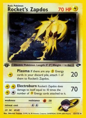 Rocket's Zapdos [1st Edition], English Pokemon card