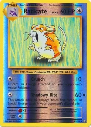 Raticate [Reverse Holo], English Pokemon card