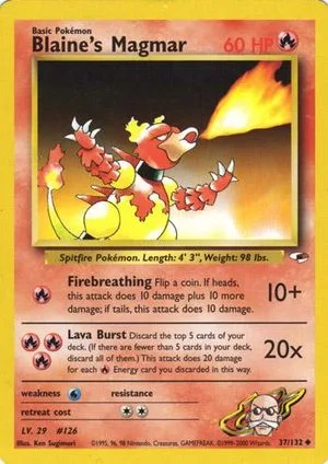 Blaine's Magmar, English Pokemon card