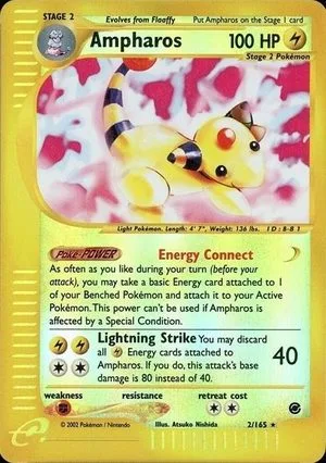 Ampharos [Reverse Holo], English Pokemon card
