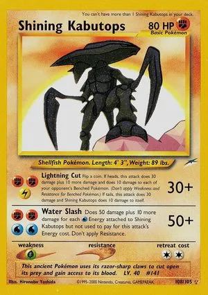 Shining Kabutops, English Pokemon card