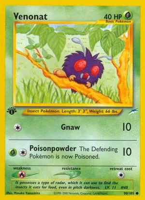 Venonat [1st Edition], English Pokemon card