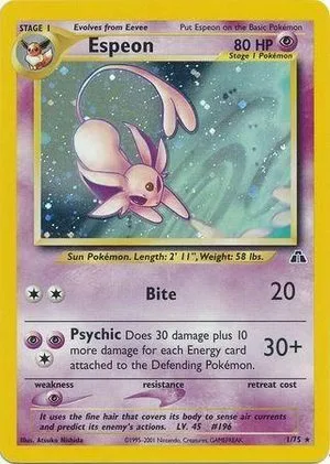 Espeon, English Pokemon card