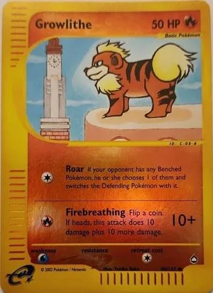 Growlithe [Reverse Holo], English Pokemon card