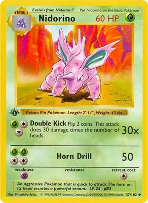 Nidorino [1st Edition], English Pokemon card