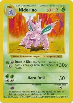 Nidorino [Shadowless], English Pokemon card