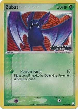 Zubat [Reverse Holo], English Pokemon card