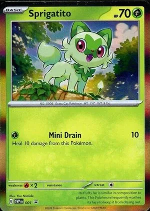 Sprigatito [Holo], English Pokemon card