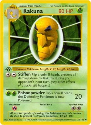 Kakuna [1st Edition], English Pokemon card