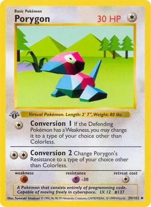 Porygon [1st Edition], English Pokemon card