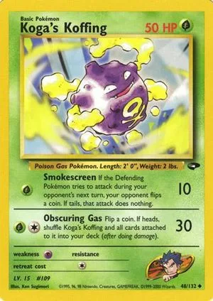 Koga's Koffing, English Pokemon card