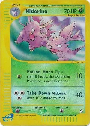 Nidorino [Reverse Holo], English Pokemon card