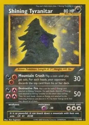 Shining Tyranitar, English Pokemon card