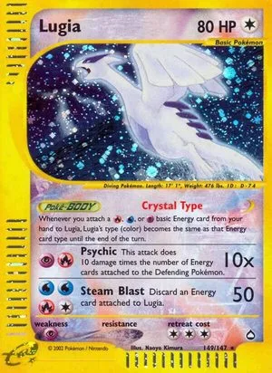 Lugia, English Pokemon card