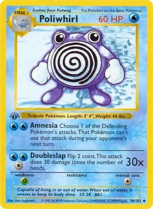 Poliwhirl [1st Edition], English Pokemon card