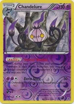 Chandelure [Reverse Holo], English Pokemon card