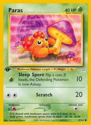 Paras [1st Edition], English Pokemon card
