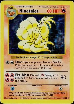 Ninetales [Shadowless], English Pokemon card