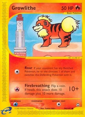 Growlithe, English Pokemon card