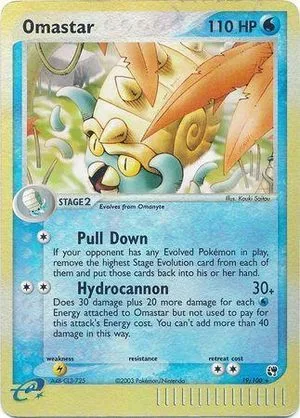 Omastar [Reverse Holo], English Pokemon card