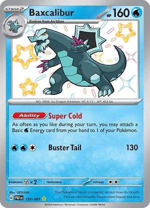 Baxcalibur, English Pokemon card