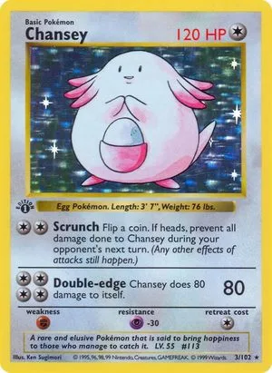 Chansey [1st Edition], English Pokemon card