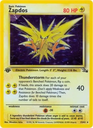 Zapdos [1st Edition], English Pokemon card