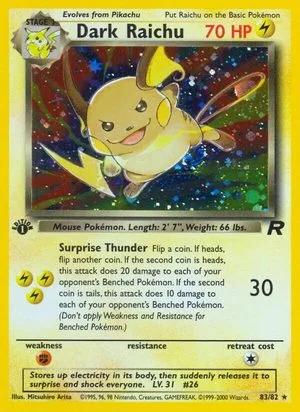 Dark Raichu [1st Edition], English Pokemon card