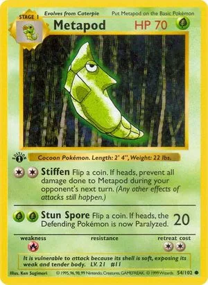 Metapod [1st Edition], English Pokemon card