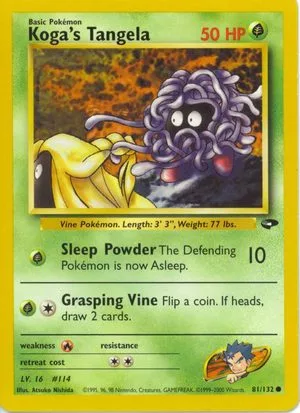 Koga's Tangela, English Pokemon card