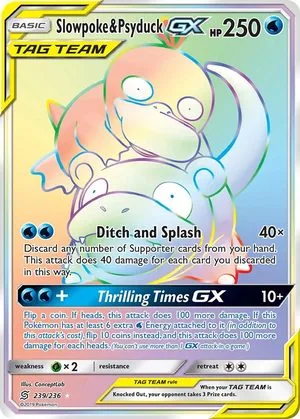 Slowpoke & Psyduck GX, English Pokemon card
