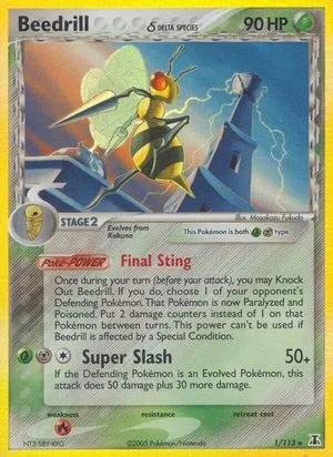 Beedrill, English Pokemon card
