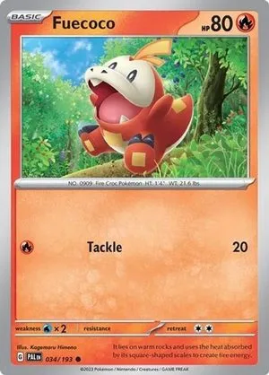 Fuecoco [Holo], English Pokemon card