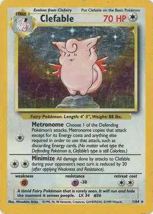 Clefable [No Symbol], English Pokemon card
