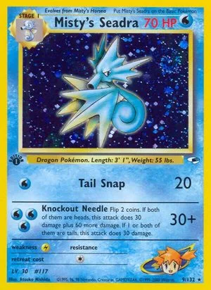 Misty's Seadra [1st Edition], English Pokemon card