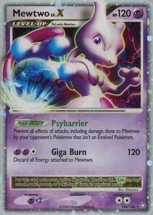 Mewtwo LV. X, English Pokemon card