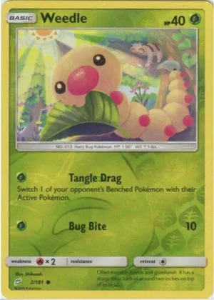 Weedle [Reverse Holo], English Pokemon card