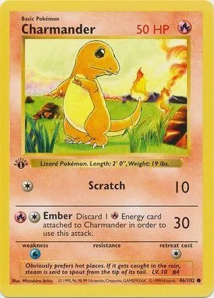 Charmander [1st Edition], English Pokemon card