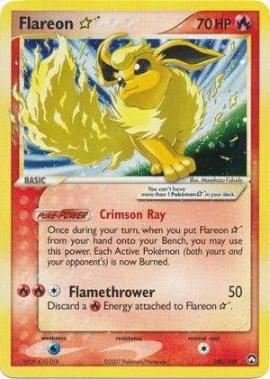 Flareon [Gold Star], English Pokemon card