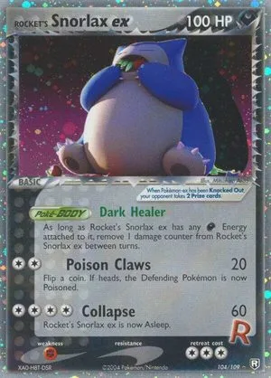 Rocket's Snorlax EX, English Pokemon card