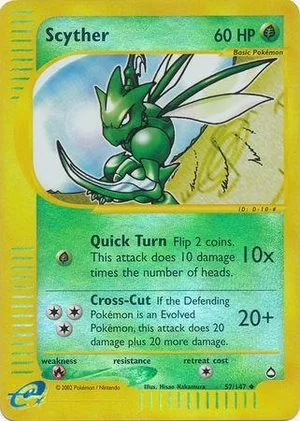 Scyther [Reverse Holo], English Pokemon card