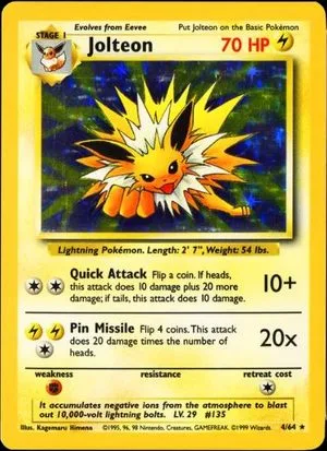 Jolteon [No Symbol], English Pokemon card
