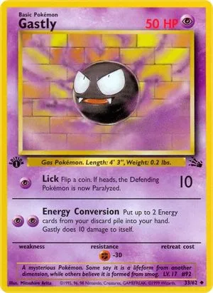 Gastly [1st Edition], English Pokemon card