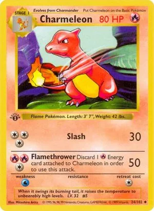 Charmeleon [1st Edition], English Pokemon card