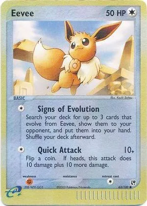 Eevee [Reverse Holo], English Pokemon card