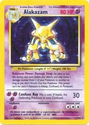 Alakazam, English Pokemon card